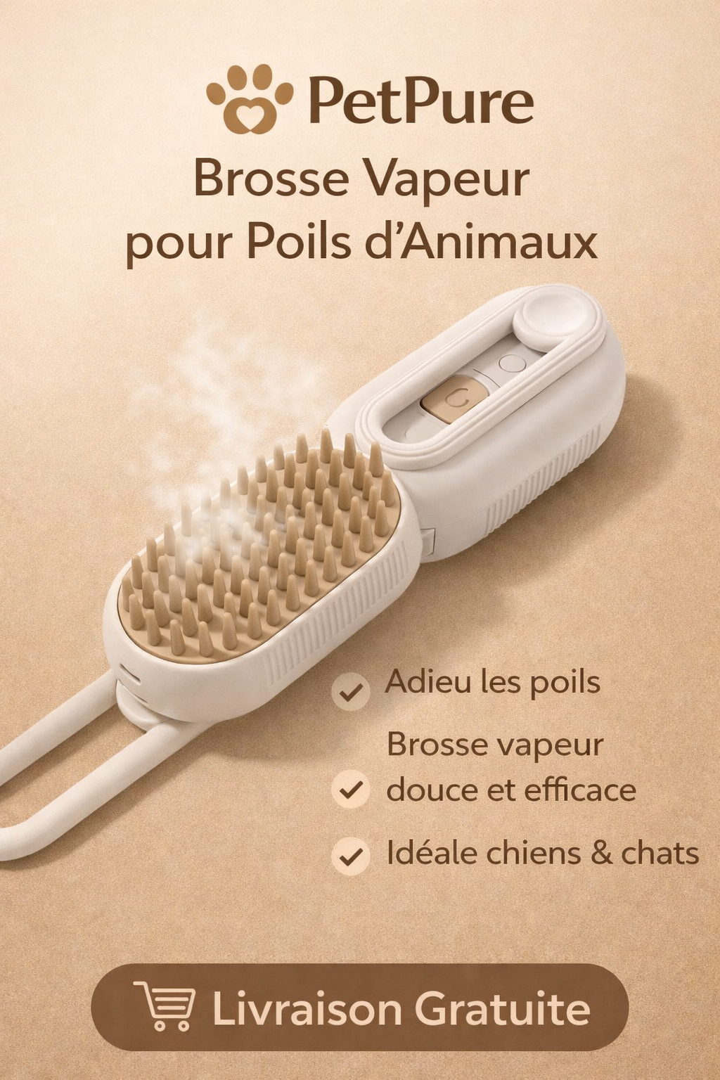 PetPure™ Brosse Auto-Nettoyante pour Animaux